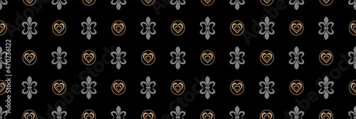 Background images with ornate ornaments on a black background for your design projects, seamless patterns, wallpaper textures with flat design. Vector illustration