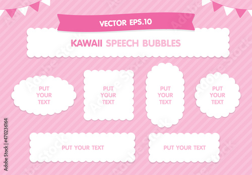 cute girly white label graphic vector collection