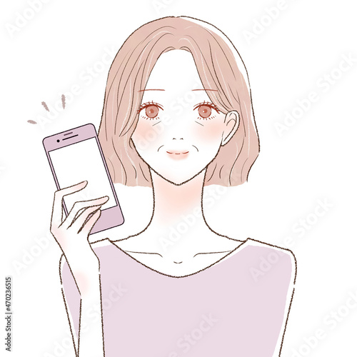 スマホを持っている女性