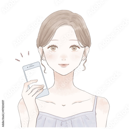 スマホを持っている女性