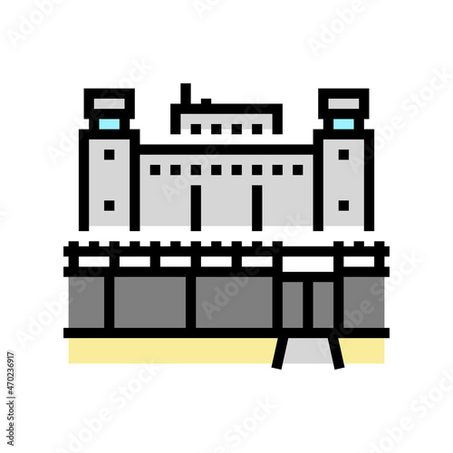 prison building color icon vector. prison building sign. isolated symbol illustration