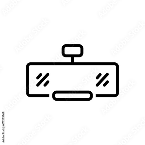 Black line icon for mirror