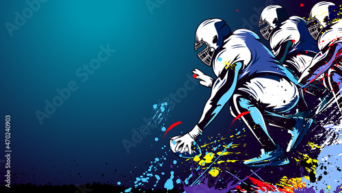 American football player. Quarterback isolated on white. Superl sport theme vector illustration.
