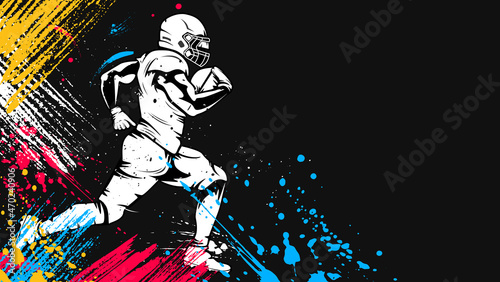 American football player. Quarterback isolated on white. Superl sport theme vector illustration.