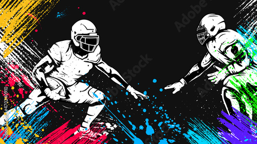 American football player. Quarterback isolated on white. Superl sport theme vector illustration.