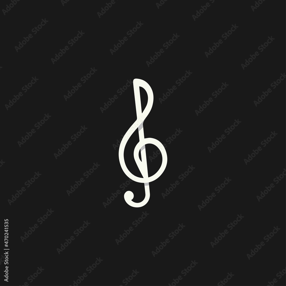 Treble Line Clef Abstract Vector Symbol Icon or Logo Template Design Treble Line Clef Abstract Vector Symbol Icon or Logo Template Design