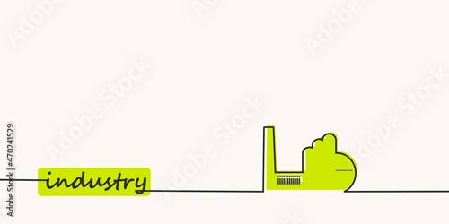 Thin line style factory or plant icon