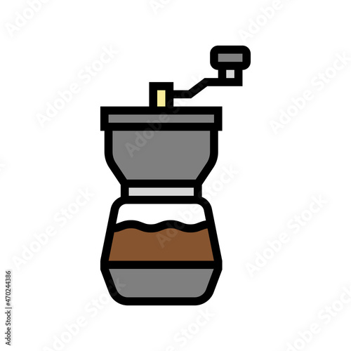 mill coffee grinder manual color icon vector. mill coffee grinder manual sign. isolated symbol illustration