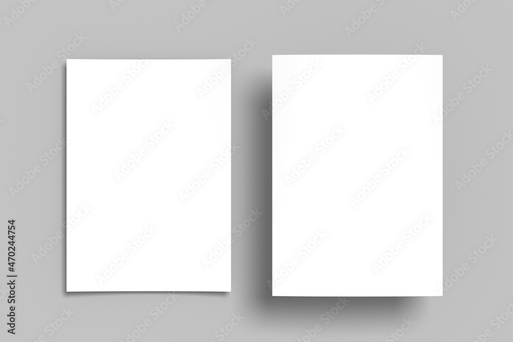 Realistic blank A4 flyer brochure for mockup. Paper or poster illustration. 3D Render. Realistic blank A4 flyer brochure for mockup. Paper or poster illustration. 3D Render.