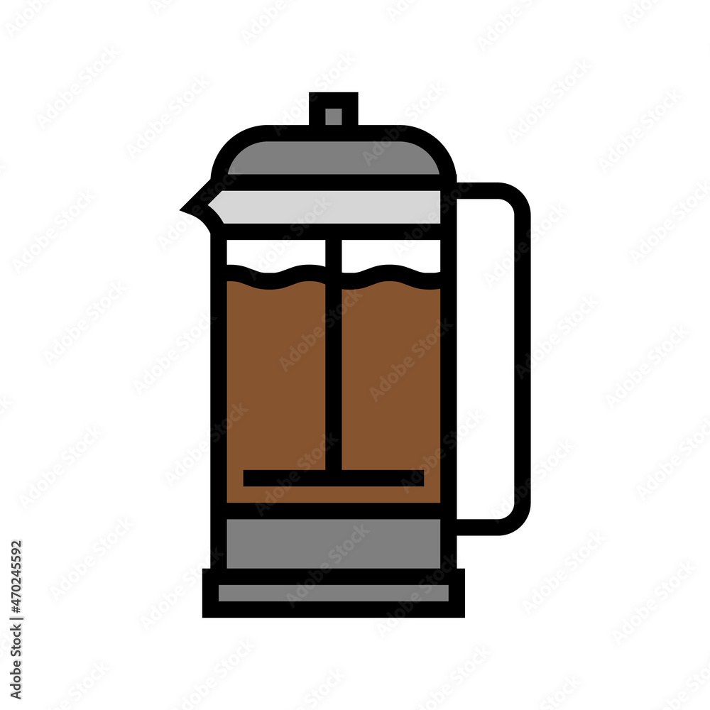 Fototapeta premium manual press coffee tool color icon vector. manual press coffee tool sign. isolated symbol illustration