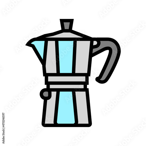 mocha pot coffee tool color icon vector. mocha pot coffee tool sign. isolated symbol illustration