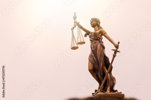 Themis figurine, concept of justice and law photo