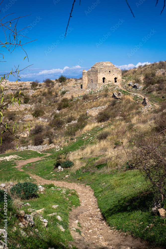 Fototapeta premium View to the remains of Acrocorinth castle