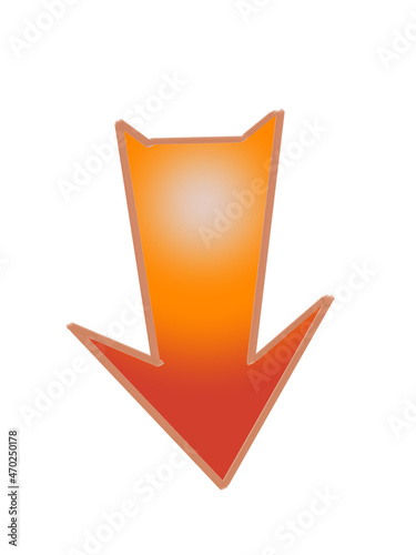 Free Download orange arrow on white background for illustration - GFXLoad