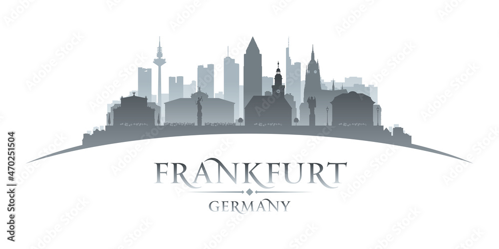 Frankfurt Germany city silhouette white background