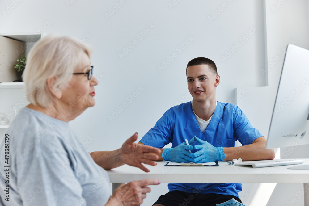 Fototapeta premium elderly patient at the doctor health treatment