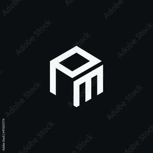 P M letter logo design.