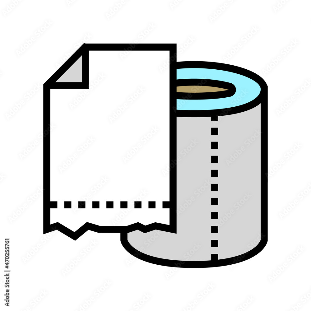 toilet paper roll color icon vector. toilet paper roll sign. isolated symbol illustration