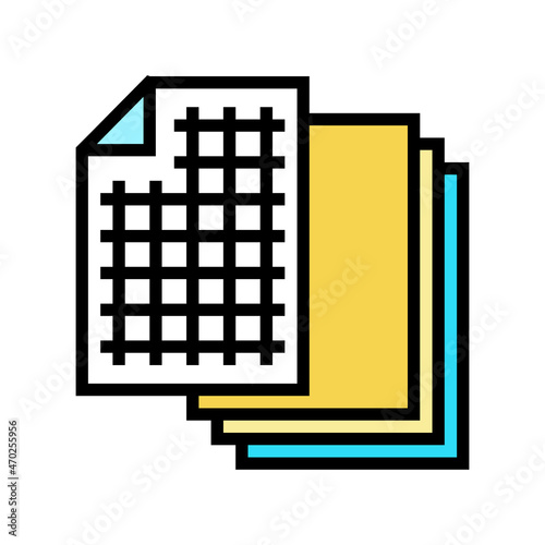 chart paper list color icon vector. chart paper list sign. isolated symbol illustration