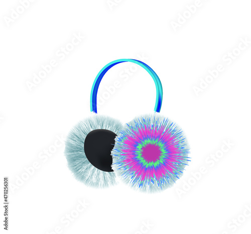 Blue and  pink muffs. vector illustration