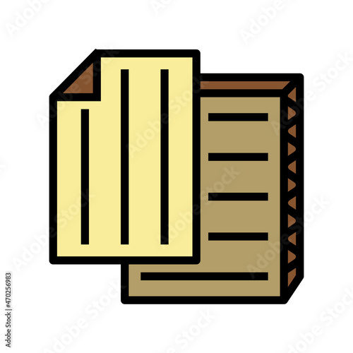 cardboard paper list color icon vector. cardboard paper list sign. isolated symbol illustration