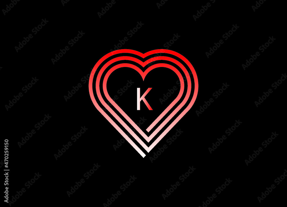 K letter love logo with vector design. Love illustration. Hand-drawn design for Valentine's day logo. Web icon, symbol, sign. Romantic wedding invitation. K letter love logo with vector design. Love illustration. Hand-drawn design for Valentine's day logo. Web icon, symbol, sign. Romantic wedding invitation.
