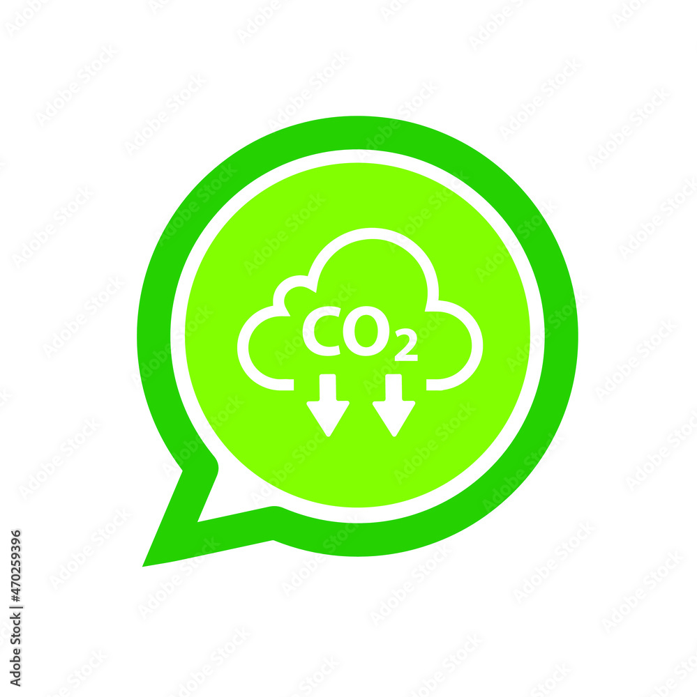 reducing CO2 emissions to stop climate change. green energy icon reducing CO2 emissions to stop climate change. green energy icon