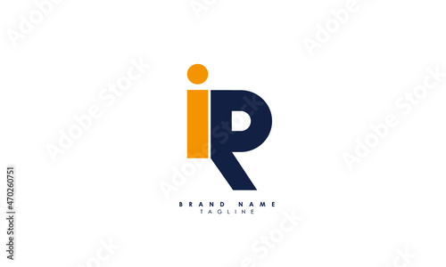 Alphabet letters Initials Monogram logo IR, RI, I and R