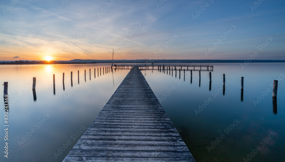 Fototapeta premium Sonnenuntegang am See