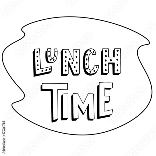 Lunch time title hand made icon vector
