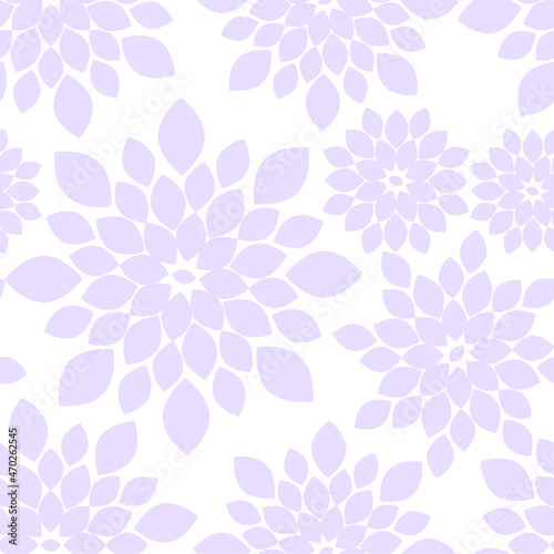 White and Pastel Purple Floral Repeat Pattern Light Background