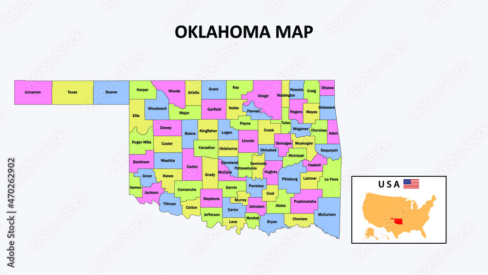 Oklahoma Map. District map of Oklahoma in District map of Oklahoma in