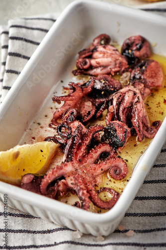 Baby octopus on a plate a Tapas Dish