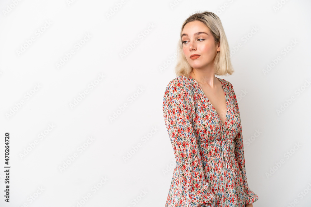 Young caucasian woman isolated on white background . Portrait Young caucasian woman isolated on white background . Portrait