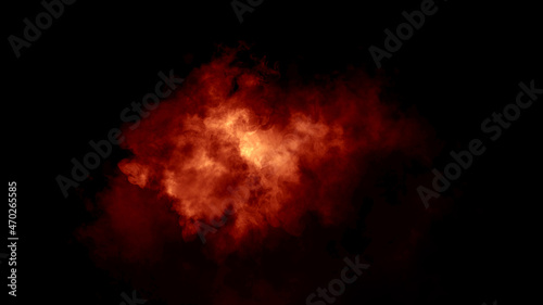 Fog and mist effect on isolated black background. Fire Smoke texture. © Victor