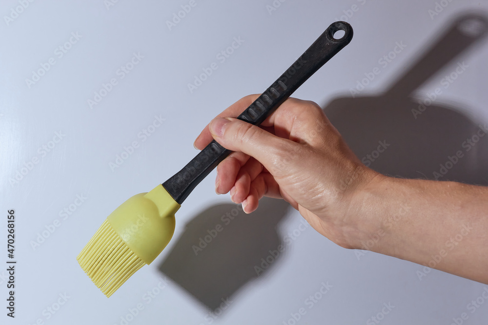 Pastry Brush. Kitchen rubberplastic brush black and green. White