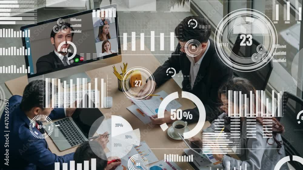 Creative visual of business people in a corporate staff meeting on ...