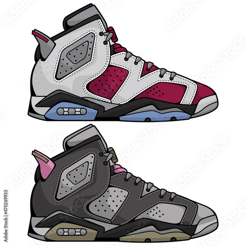 sneakers shoe design set