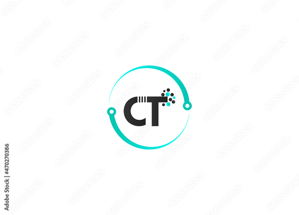 Initial based clean and minimal Logo. CT C T letter creative technology monogram icon symbol and vector design Initial based clean and minimal Logo. CT C T letter creative technology monogram icon symbol and vector design
