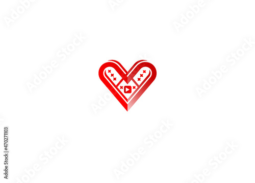 Love vector logo. Vector illustration with heart symbols.