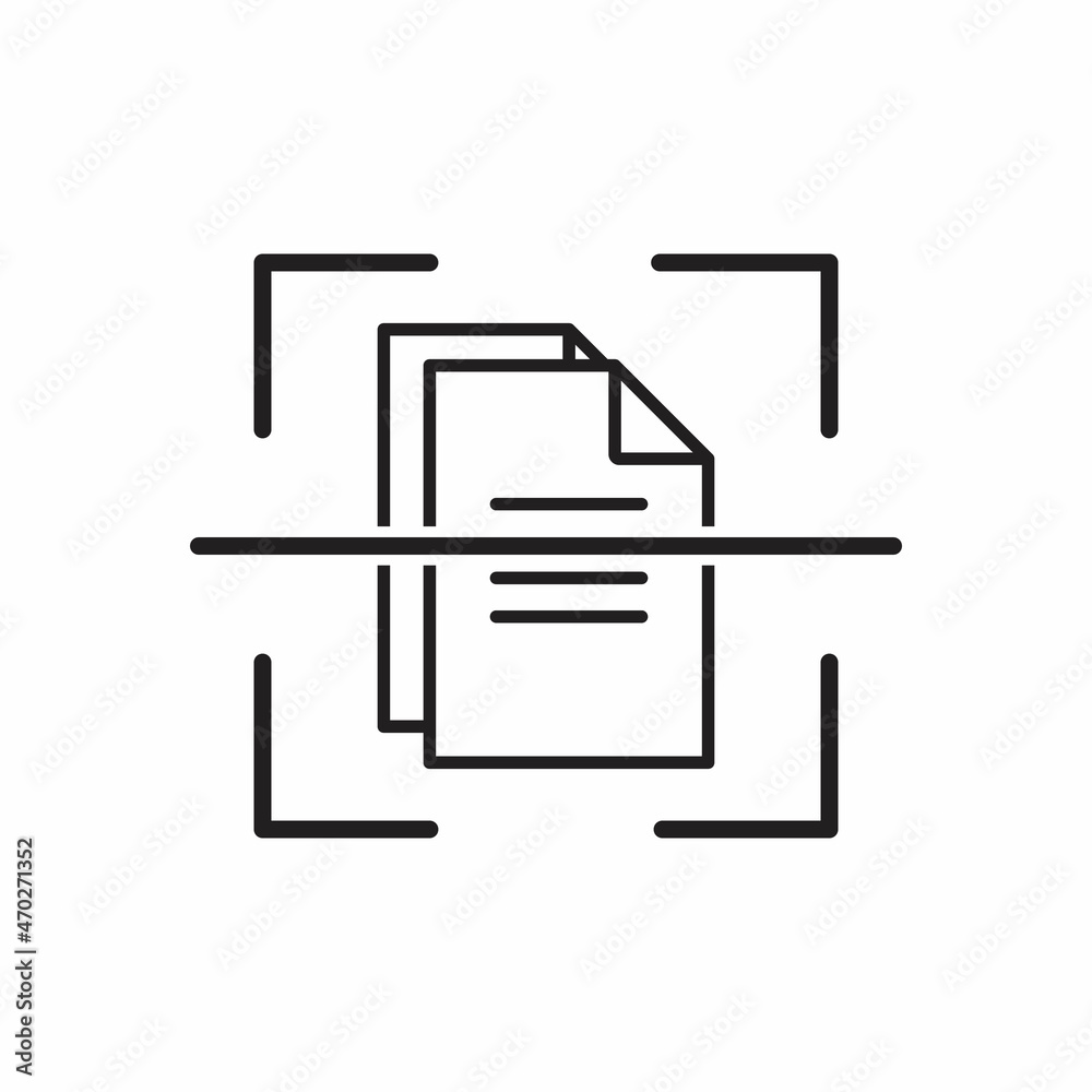 Document scan icon. Electronic document scanning concept Document scan icon. Electronic document scanning concept