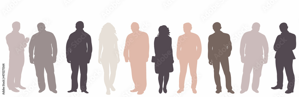 people silhouette on white background, vector, isolated