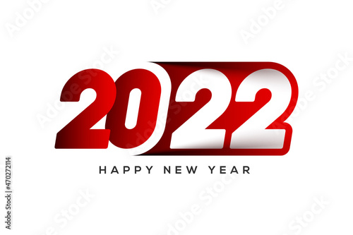 Happy New Year 2022 text typography design patter in red color, vector illustration