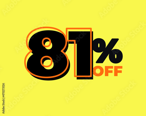 81% off tag eighty one percent discount black friday sale black letter yellow background