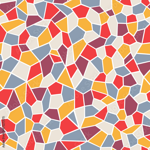 Vector background mosaic. Geometric stained glass. Chaotic multicolored shards