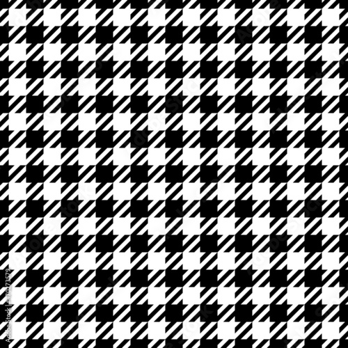 Hounds tooth pepita black and white fabric seamless pattern. Vector photo