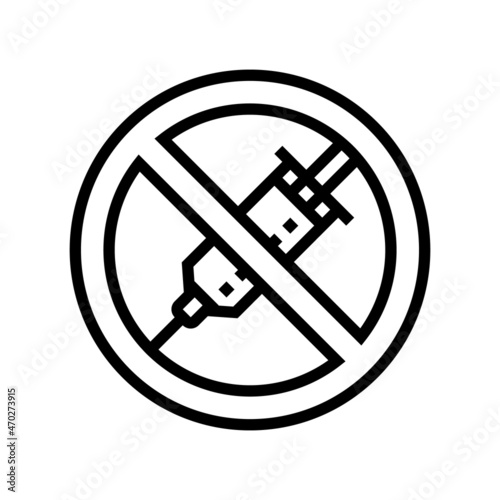 heroin drug syringe addiction line icon vector. heroin drug syringe addiction sign. isolated contour symbol black illustration