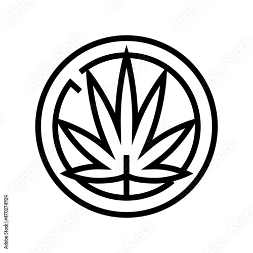 marijuana drug addiction line icon vector. marijuana drug addiction sign. isolated contour symbol black illustration