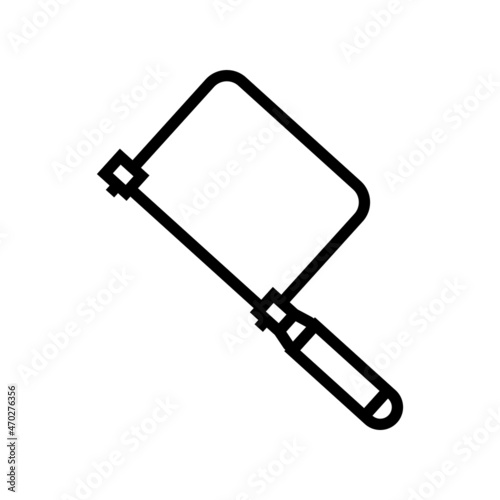 coping saw carpenter tool line icon vector. coping saw carpenter tool sign. isolated contour symbol black illustration