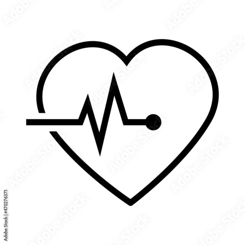 Hearth beat line icon, health medical heartbeat symbol isolated on white background, hospital logo, vector illustration.
